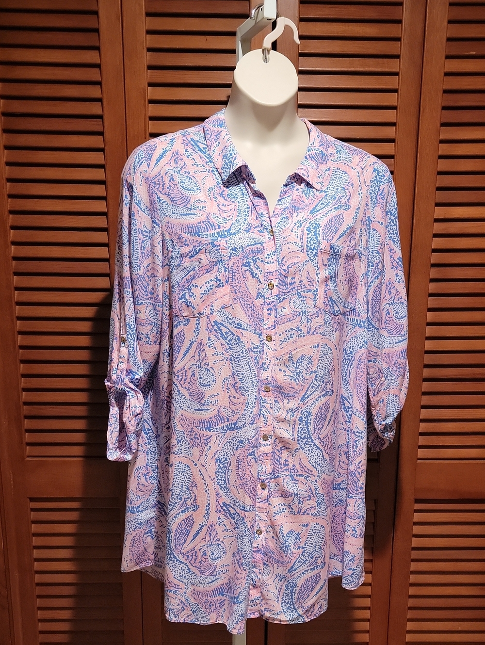 LILLY PULITZER COASTAL BLUE NATALIE SHIRTDRESS/COVER-UP